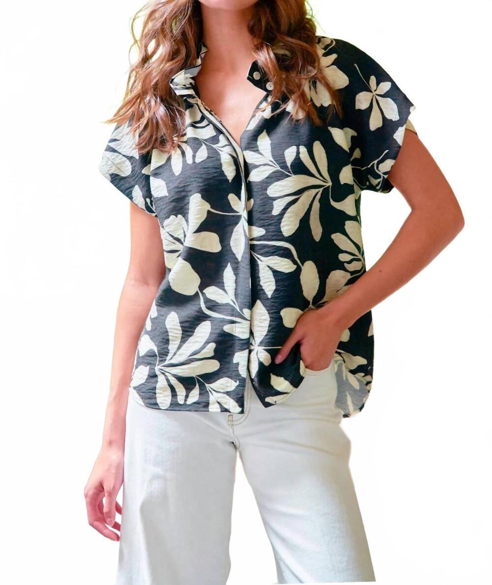 NEW FINLEY jenny top in black/tan